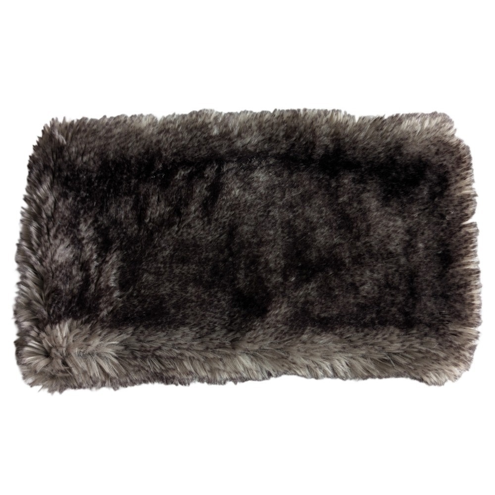 Indigo Knit & Fur Infinity Scarf Brown Green Warm Faux Fur
